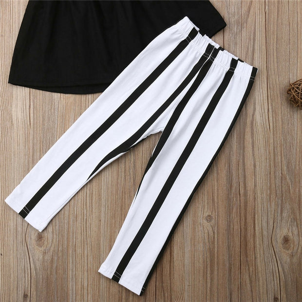 Girls Strap Top and Striped Pants