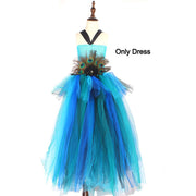 Girls Deluxe Peacock Feather Costume