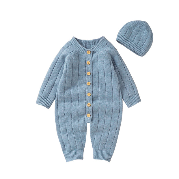 Newborn Long Sleeve Jumpsuit + Hat Fall Spring Outfits