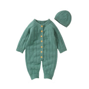 Newborn Long Sleeve Jumpsuit + Hat Fall Spring Outfits