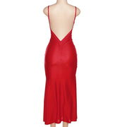 Red Spaghetti Strap Maxi Dress