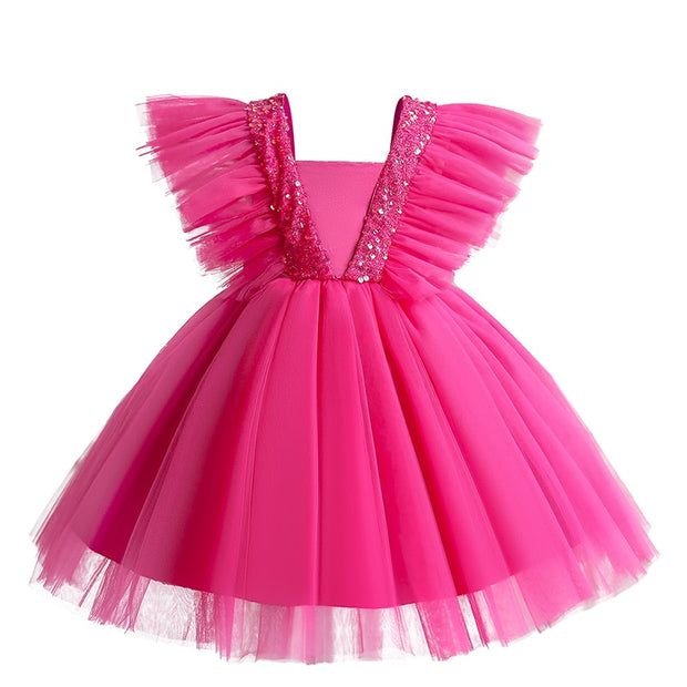 Little Girls Birthday Princess Dress for 3-8 Yrs