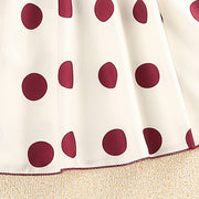 Summer Girl's  Off-the-shoulder Polka-dot  Skirt