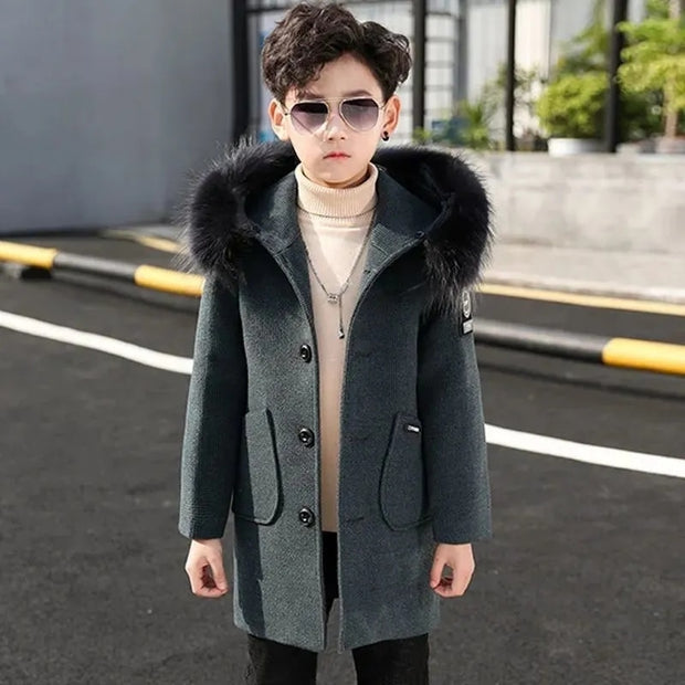 Kids  Warm Hooded Outerwear Coat