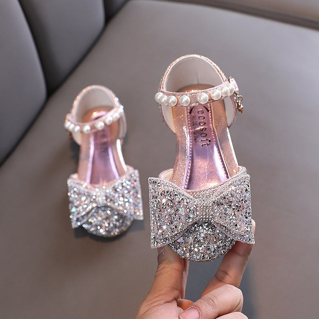Girls Sweet Bow Rhinestone Princess Shoes